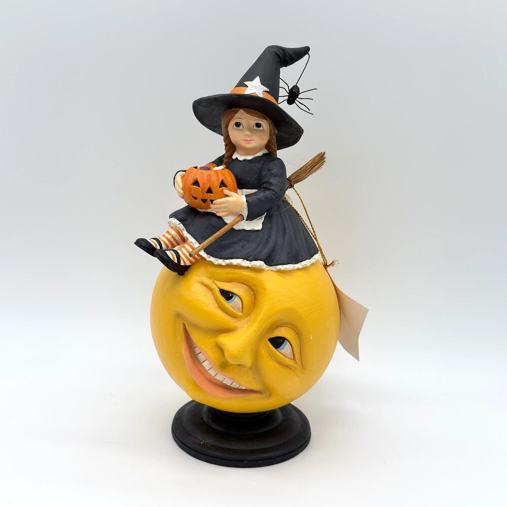 Bethany Lowe Hattie Witch On Moon 10.25” Halloween Figure TD5131 NEW